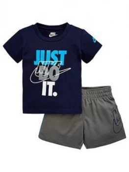 Nike Sportswear Toddler Boys Jdi Tee And Shorts Set - Navy Grey