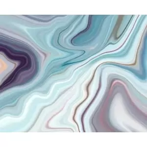 Origin Murals Marbled Ink Soft Teal Wall Mural - 3.5m x 2.8m