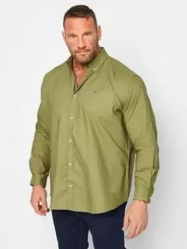 BadRhino Long Sleeve Oxford Shirt - Green, Size L, Men