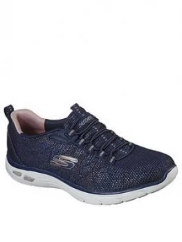 Skechers Empire D'Lux Charming Grace Trainers - Navy/Multi, Navy Rose Gold, Size 5, Women