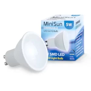 6 x Dimmable GU10 5W Cool White LED Bulbs