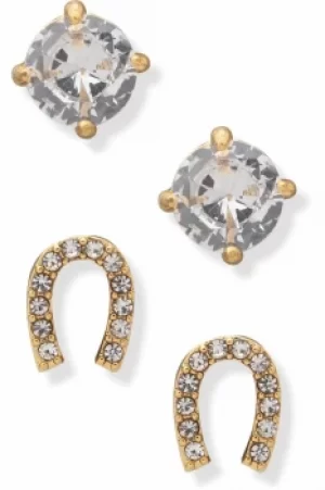 DKNY Jewellery Gold Coloured Pave Horseshoe Earrings Set 60558367-887