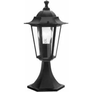 Loops - IP44 Outdoor Pedestal Light Black Aluminium 1 x 60W E27 Bulb Porch Lamp