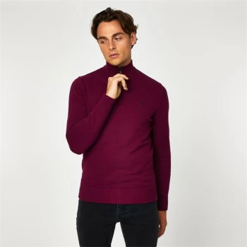 Jack Wills Funnel Neck Half Zip Jumper - Iris