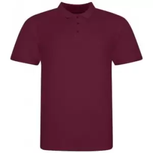 Awdis Mens Piqu Cotton Short-Sleeved Polo Shirt (S) (Burgundy)