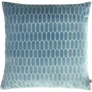 Rialta Embroidery Geometric Velvet Cushion Cover, Sky, 50 x 50 Cm - KAI