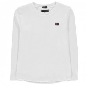 Tommy Hilfiger Junior Boys Essential Ribbed Long Sleeve T Shirt - Bright White