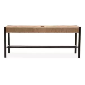 Olivia's Beckett Bench Natural Rope & Black Wood Frame