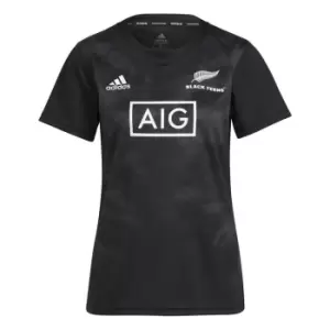 adidas Black Ferns 2022 Rugby World Cup Home Shirt - Black