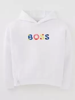 BOSS Girls Logo Hoodie - White, Size Age: 12 Years, Women