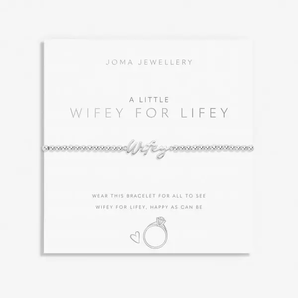 A Little Wifey For Lifey Silver Plated 17.5cm Bracelet 7011