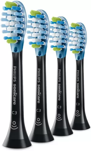 Philips Sonicare Premium Plaque Defence St &ard HX9044/33 Replacement Heads Black Toothbrush 4Pcs