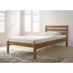 Flintshire Eco Solid Poplar Wood Bed Frame 3ft Single Oak Effect