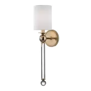 Gordon 1 Light Wall Sconce Brass, Silk