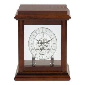 Skeleton Movement Wooden Mantel Clock