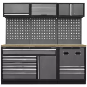 Sealey - APMSSTACK14W Modular Storage System Combo with Pressed Wood Worktop (2040 x 460 x 2000mm)