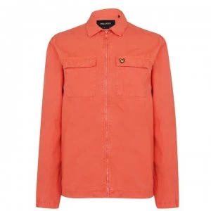 Lyle and Scott Cotton Twill Over Shirt - Brnt Sienna 100