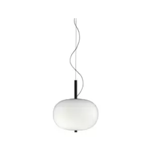 Grok Ilargi - LED Globe Ceiling Pendant Dark Ash Matt White Phase Cut Dimming 24cm 800lm 2700K