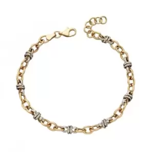 Chain Circle Infinity Mixed Metal Bracelet GB468