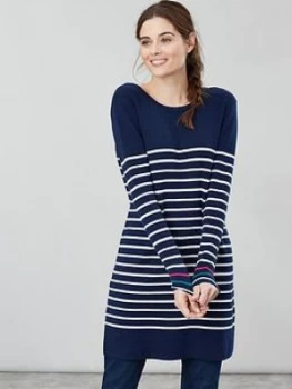 Joules Estelle Knitted Long Sleeve Tunic, Navy, Size 10, Women