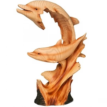 Naturecraft Wood Effect Resin Figurine - Dolphin