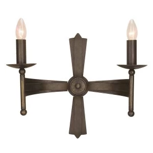 2 Light Indoor Candle Wall Light Old Bronze, E14