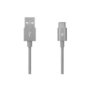 TTEC AlumiCable 1.2m Type-C 2.0 to USB Data and Charging Cable - Grey