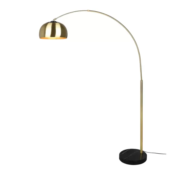 Argentina Modern Arc Floor Lamp Brass Matt with Footswitch