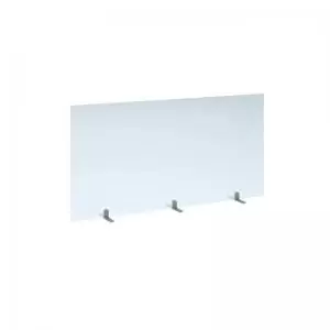 Free standing acrylic 700mm high screen with silver metal feet 1400mm