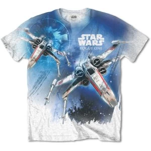 Star Wars - Rogue One X-Wing Unisex Medium T-Shirt - Sublimated,White