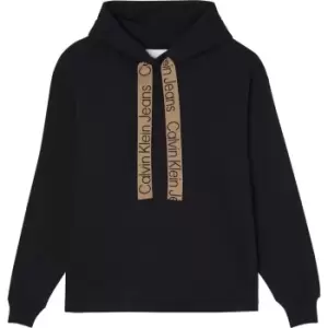 Calvin Klein Jeans Contrast Drawcords Hoodie - Black