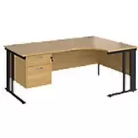 Dams International Right Hand Ergonomic Desk MCM18ERP2KO 1,800 x 1,200 x 725 mm