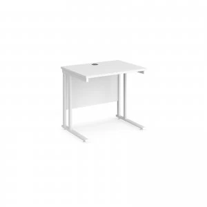 Maestro 25 WL Straight Desk 800mm x 600mm - White Cantilever Frame wh