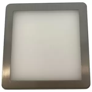 1x BRUSHED NICKEL Ultra-Slim Square Under Cabinet Kitchen Light & Driver Kit - Natural White Diffused LED