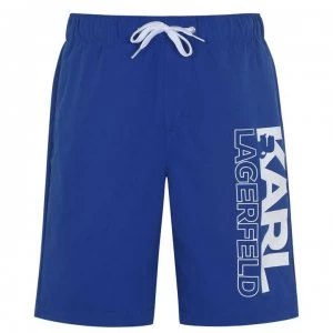 Karl Lagerfeld Logo Swim Shorts - Wave Blue 829