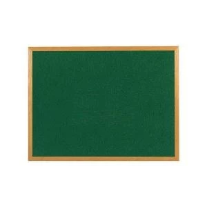 Office 1200 Felt Noticeboard with Wooden Frame Green 938608