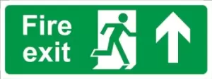 Fire Exit Arrow Up Rigid Polypropylene 150mm x 400mm SS014F CASTLE PROMOTIONS