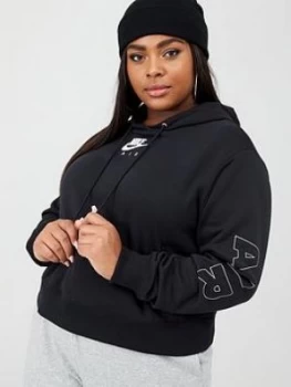 Nike NSW Air Pullover Hoodie (Curve) - Black, Size 22-24=2X, Women