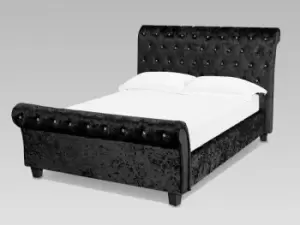 LPD Isabella 5ft King Size Black Crushed Velvet Glitz Upholstered Fabric Bed Frame