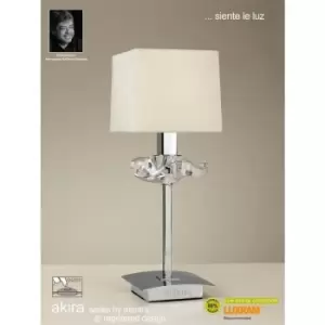 Akira Table Lamp 1 Bulb E14, polished chrome with Cream shade