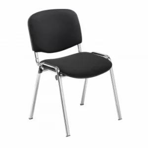 TC Office Club Stacking Meeting Chair with Chrome Frame, Black