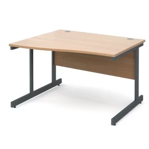 Dams Contract Left-Hand Wave Desk - Beech