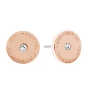 Michael Kors Rose Gold Logo Stud Earrings D