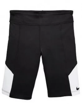 Nike Older Girls Trophy Bike Short - Black/White, Size S, 8-10 Years, Women