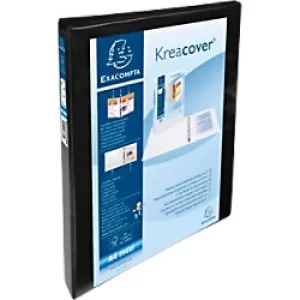 Exacompta Presentation Ring Binder Polypropylene A4+ 4 ring 15mm Black Pack of 10