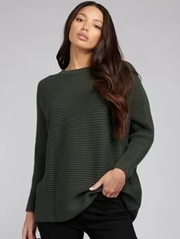 Barbour International Galvez Rib Knit Jumper - Green, Size 14, Women