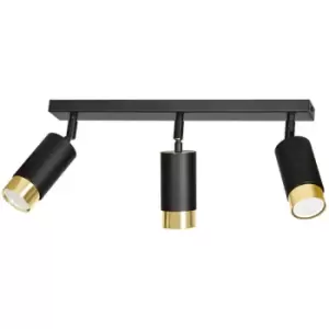 Emibig Hiro Black/Gold Ceiling Spotlight Bar 3x GU10