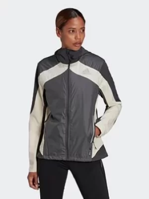 adidas Ocean Marathon Primeblue Jacket, Grey/White Size XS Women