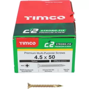 Timco Yellow C2 Strong-Fix Double Countersunk PZ2 Screws - 4.5 x 50mm ( 200 Box )