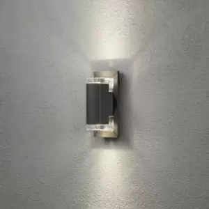 Konstsmide Potenza Outdoor Modern Up Down Wall Light Dark Grey, IP54